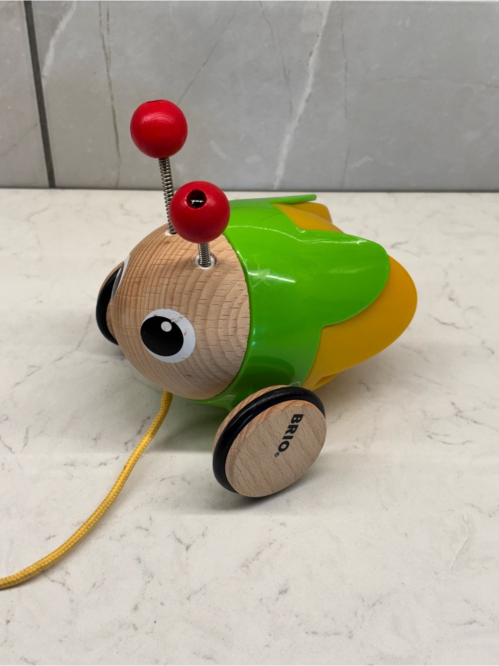 Brio Pull Along Light Up Firefly Wood Bug Toy Works HTF
